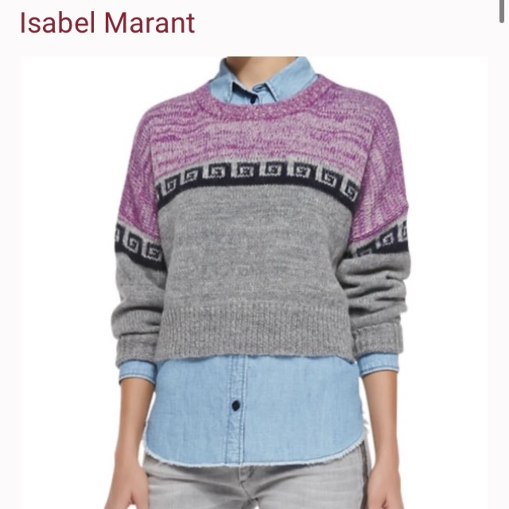Isabel Marant Crop Colorblock Sweater SMALL